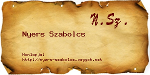 Nyers Szabolcs névjegykártya